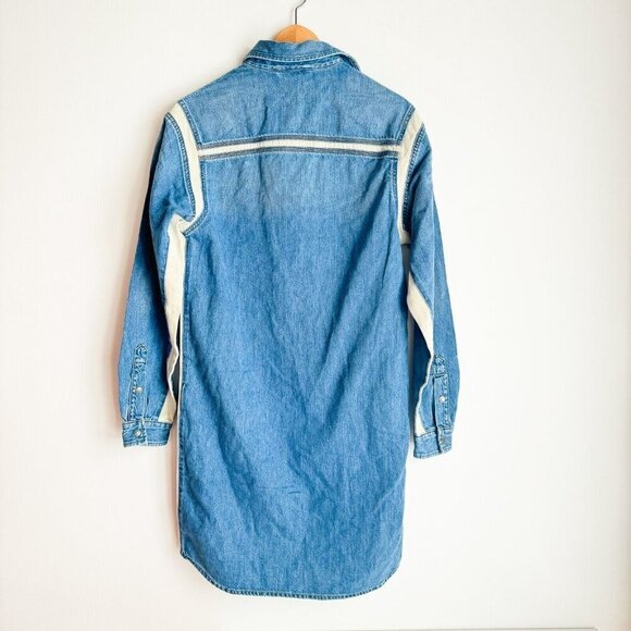 Diesel Industries Medium Wash Denim Snap Button Closure Dress M - Picture 5 of 7